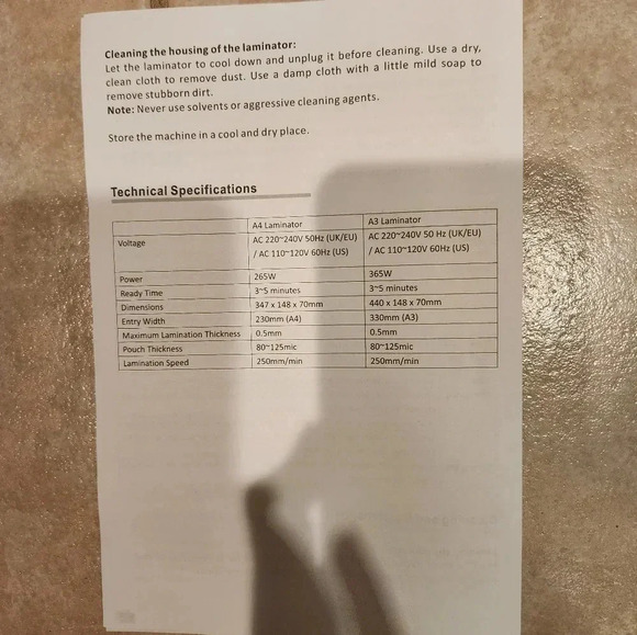 NWT Blusmart A3/A4 Dual Mode Hot & Cold Laminator - Picture 8 of 11